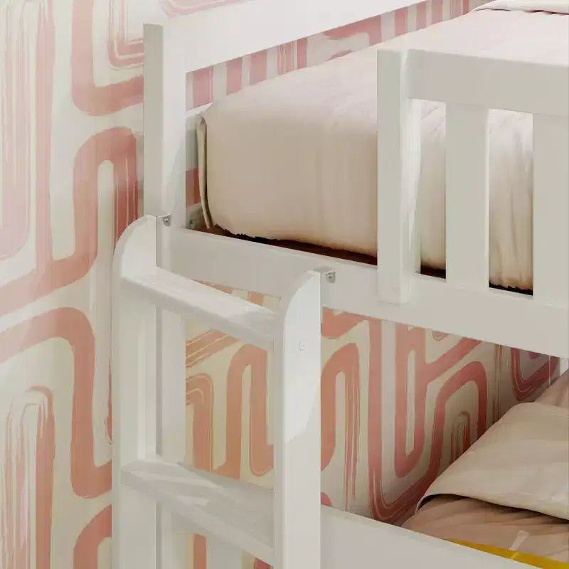 Letto a castello Max & Lily con scaletta laterale e letto estraibile, struttura letto a una piazza e mezzo per bambini