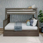 Letto a castello Max & Lily con scaletta laterale e letto estraibile, struttura letto a una piazza e mezzo per bambini