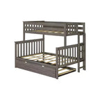 Letto a castello Max & Lily con scaletta laterale e letto estraibile, struttura letto a una piazza e mezzo per bambini