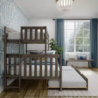 Letto a castello Max & Lily con scaletta laterale e letto estraibile, struttura letto a una piazza e mezzo per bambini