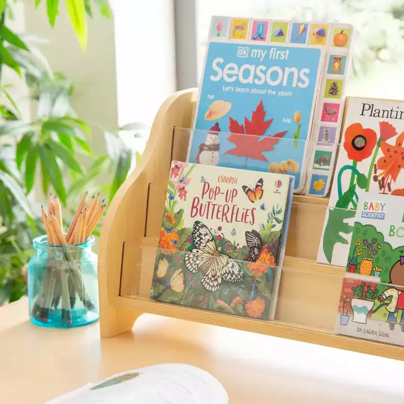 Guidecraft Espositore da Tavolo per Libri - Naturale: Espositore e Contenitore per Libri per l'Aula dei Bambini