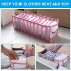 Unique Bargains, Organizer da cassetto in nylon a rete, 7 scomparti, lavabile, per vestiti