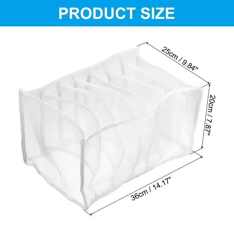 Unique Bargains, Organizer da cassetto in nylon a rete, 7 scomparti, lavabile, per vestiti