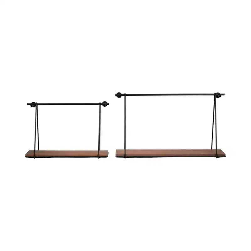 Vasi Moderni in Resina con Gambe in Legno - Contenitori Decorativi per Piante da Interno ed Esterno per l'Arredamento di Casa e Giardino - Set da 2 - 12 e 10 pollici, Neri