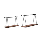 Vasi Moderni in Resina con Gambe in Legno - Contenitori Decorativi per Piante da Interno ed Esterno per l'Arredamento di Casa e Giardino - Set da 2 - 12 e 10 pollici, Neri