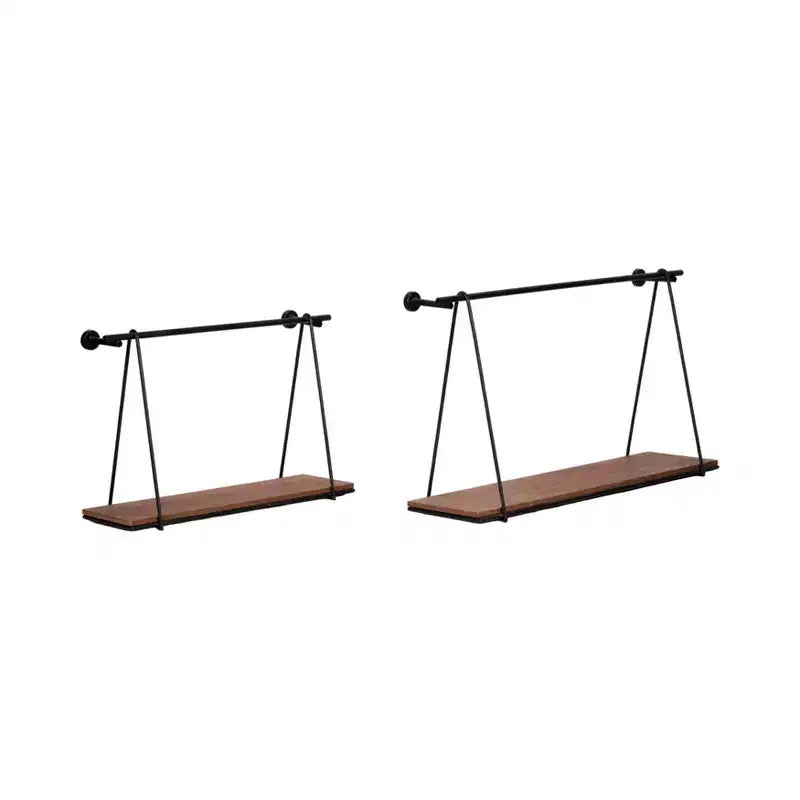 Vasi Moderni in Resina con Gambe in Legno - Contenitori Decorativi per Piante da Interno ed Esterno per l'Arredamento di Casa e Giardino - Set da 2 - 12 e 10 pollici, Neri
