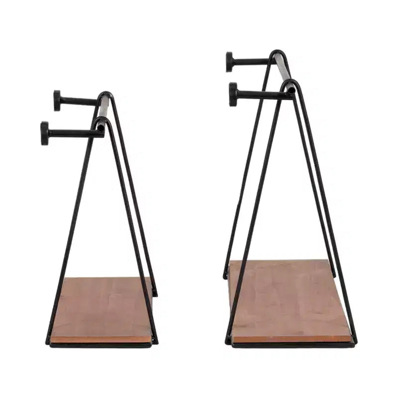 Vasi Moderni in Resina con Gambe in Legno - Contenitori Decorativi per Piante da Interno ed Esterno per l'Arredamento di Casa e Giardino - Set da 2 - 12 e 10 pollici, Neri