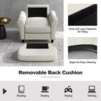 Costway Sedia imbottita moderna/poltrona per accentuare l'arredamento 1 o 2 pz, poltroncina stile Mid-Century con gambe in legno di gomma, colore beige
