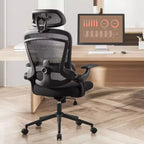 JIONJOY Sedia da Ufficio Girevole Ergonomica Regolabile in Altezza | Nera