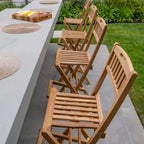 Sgabello pieghevole da bar Nordic Teak 30 Natural per interni/esterni - Beige