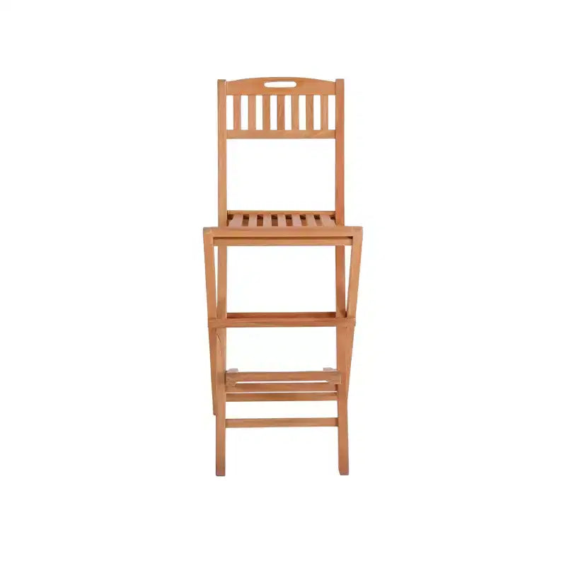 Sgabello pieghevole da bar Nordic Teak 30 Natural per interni/esterni - Beige