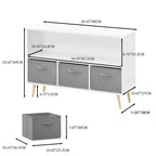 HOMLUX Libreria per bambini a 2 ripiani, Organizzatore di giocattoli, Armadietto per riporre oggetti, Espositore con 3 cassetti, Rosa/Grigio/Blu