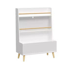 HOMLUX Scaffale per Libri per Bambini, Espositore per Libri e Riviste, Organizzatore Porta Giocattoli, Bianco
