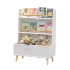 HOMLUX Scaffale per Libri per Bambini, Espositore per Libri e Riviste, Organizzatore Porta Giocattoli, Bianco