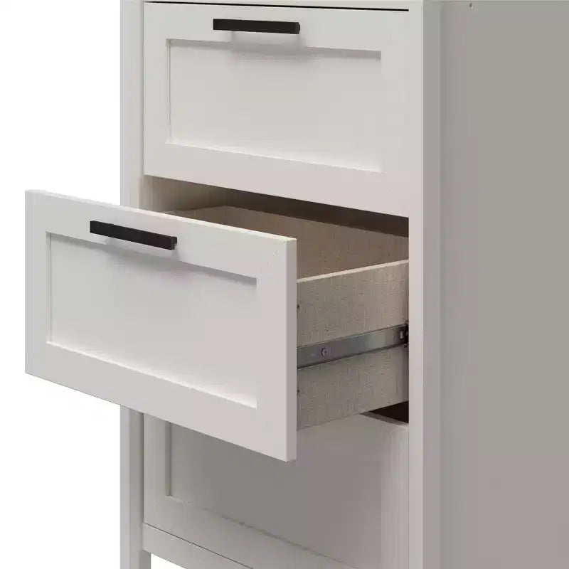 Torre armadio Systembuild Evolution Luxe con 4 cassetti/3 aste appendiabiti regolabili, Rovere Avorio