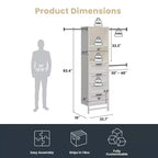 Torre armadio Systembuild Evolution Luxe con 4 cassetti/3 aste appendiabiti regolabili, Rovere Avorio