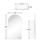 Mobiletto porta medicine senza cornice TEHOME con specchio ad arco da incasso e a montaggio superficiale