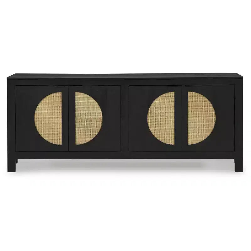 Signature Design by Ashley Cliffiings - Mobiletto credenza a 4 ante con 2 ripiani, colore nero