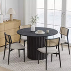 Tavolo da pranzo rotondo Dovelina, stile metà secolo, con base di design