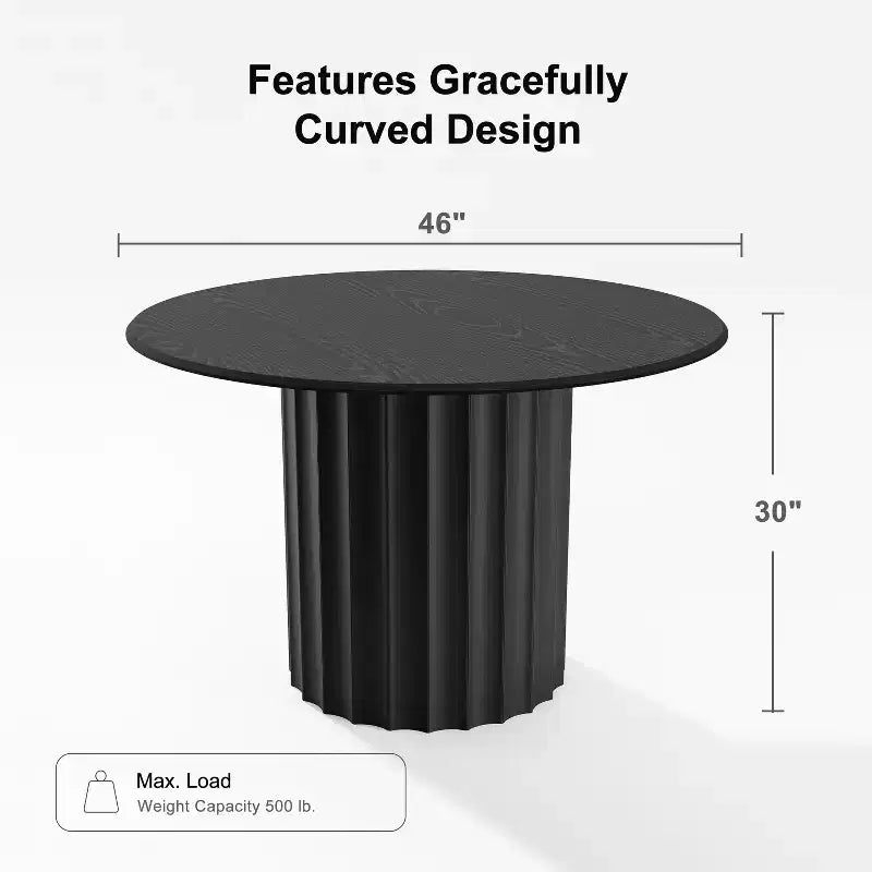 Tavolo da pranzo rotondo Dovelina, stile metà secolo, con base di design