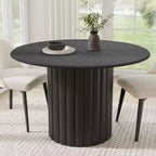 Tavolo da pranzo rotondo Dovelina, stile metà secolo, con base di design
