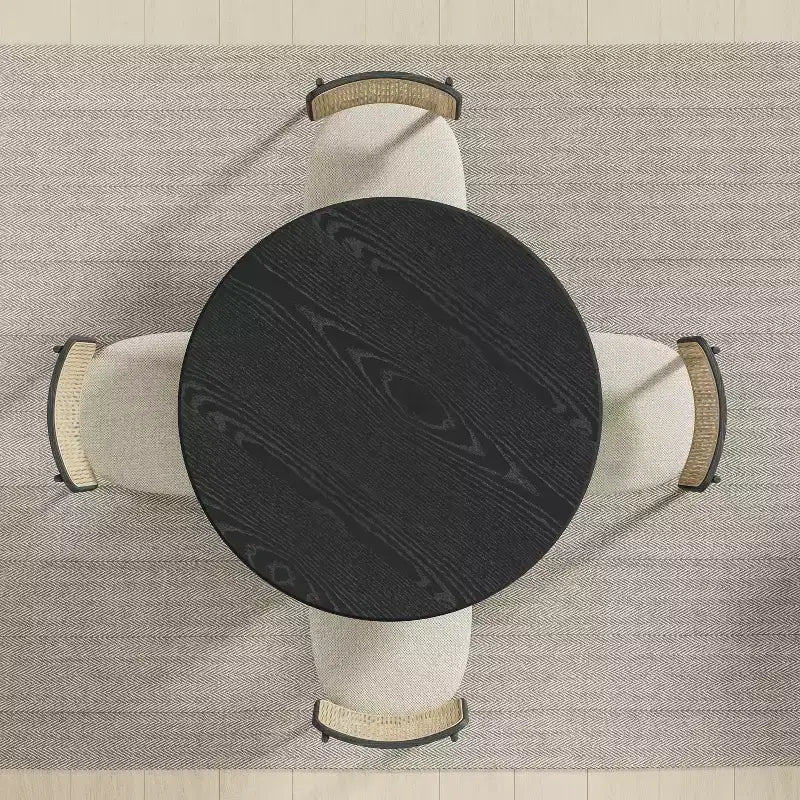 Tavolo da pranzo rotondo Dovelina, stile metà secolo, con base di design