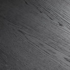Tavolo da pranzo rotondo in legno nero Dovelina, tavoli da cucina con base di design per 6 persone