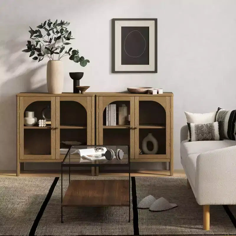 Nathan James Set di 2 mobili contenitori Mason con ante