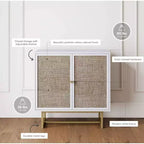 Nathan James Set di 3 Kova Consolle in Rattan con Ante