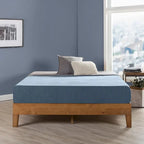 Struttura letto a piattaforma in legno massello stile Mid-Century Modern – Legno naturale, 2 posti letto
