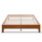 Struttura letto a piattaforma in legno massello stile Mid-Century Modern – Legno naturale, 2 posti letto
