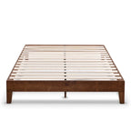 Struttura letto a piattaforma in legno massello stile Mid-Century Modern – Legno naturale, 2 posti letto