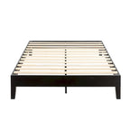 Struttura letto a piattaforma in legno massello stile Mid-Century Modern – Legno naturale, 2 posti letto
