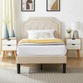 Base letto imbottita moderna con testiera regolabile – Beige / Blu / Grigio, singola / a una piazza e mezza / matrimoniale, per 1-2 persone