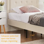 Base letto imbottita moderna con testiera regolabile – Beige / Blu / Grigio, singola / a una piazza e mezza / matrimoniale, per 1-2 persone