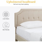 Base letto imbottita moderna con testiera regolabile – Beige / Blu / Grigio, singola / a una piazza e mezza / matrimoniale, per 1-2 persone