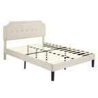 Base letto imbottita moderna con testiera regolabile – Beige / Blu / Grigio, singola / a una piazza e mezza / matrimoniale, per 1-2 persone