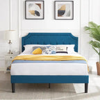 Base letto imbottita moderna con testiera regolabile – Beige / Blu / Grigio, singola / a una piazza e mezza / matrimoniale, per 1-2 persone