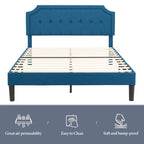 Base letto imbottita moderna con testiera regolabile – Beige / Blu / Grigio, singola / a una piazza e mezza / matrimoniale, per 1-2 persone