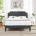 Base letto imbottita moderna con testiera regolabile – Beige / Blu / Grigio, singola / a una piazza e mezza / matrimoniale, per 1-2 persone