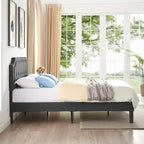 Base letto imbottita moderna con testiera regolabile – Beige / Blu / Grigio, singola / a una piazza e mezza / matrimoniale, per 1-2 persone