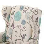 Christopher Knight Home Wescott Reclinabile Contemporaneo con Schienale Alto in Tessuto, Fantasia Floreale Beige Chiaro e Blu