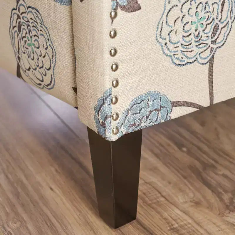 Christopher Knight Home Wescott Reclinabile Contemporaneo con Schienale Alto in Tessuto, Fantasia Floreale Beige Chiaro e Blu