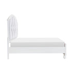 Letto matrimoniale con testiera capitonné in similpelle a rombi, retroilluminazione LED e 2 cassetti contenitore – Bianco / Argento, per 2 persone