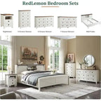 Struttura letto king size in stile rustico con testiera a libreria e stazione di ricarica – 5 colori, 2 posti letto
