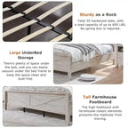 Struttura letto king size in stile rustico con testiera a libreria e stazione di ricarica – 5 colori, 2 posti letto