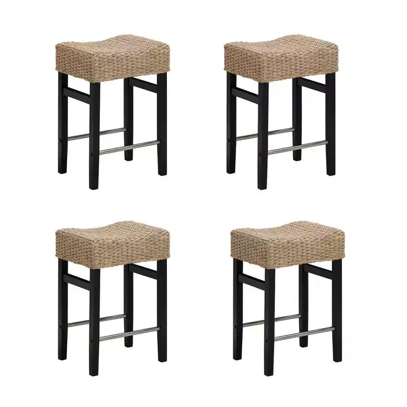Nathan James Set of 4 Harvey Seagrass Counter Height Barstools