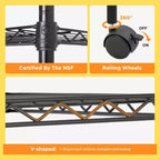 Scaffale metallico a 5 ripiani FDW con rotelle, scaffale per carichi pesanti, organizer da garage, scaffale in metallo