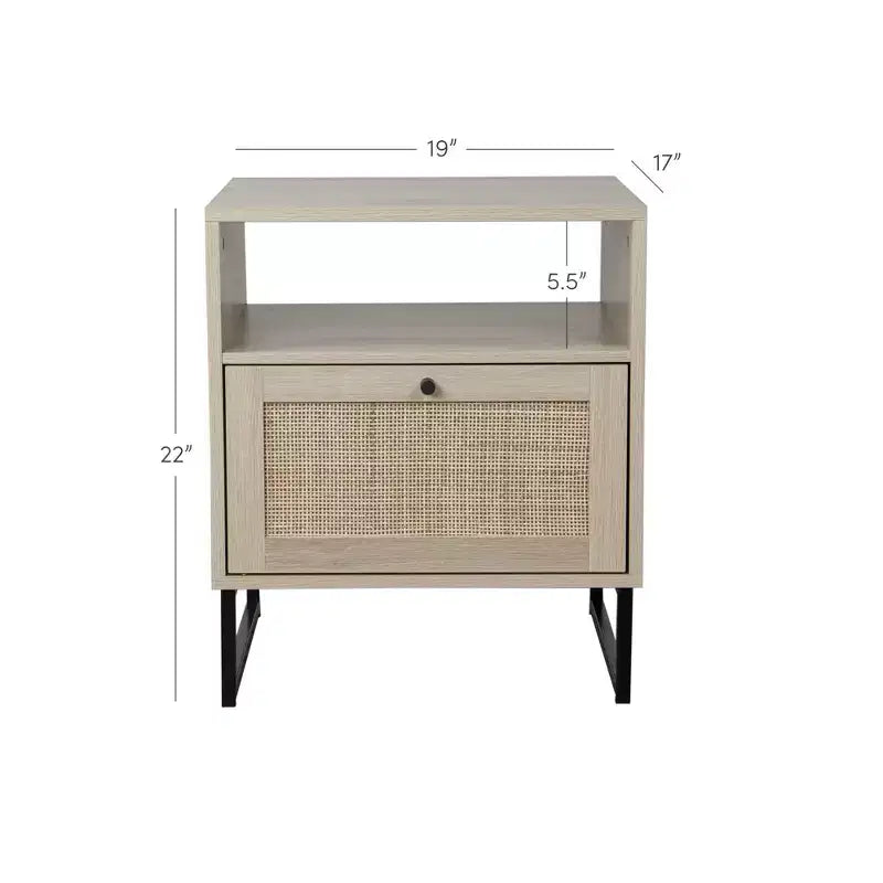 Nathan James Set di 2 comodini Mina in rattan