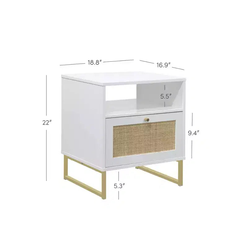 Nathan James Set di 2 comodini Mina in rattan